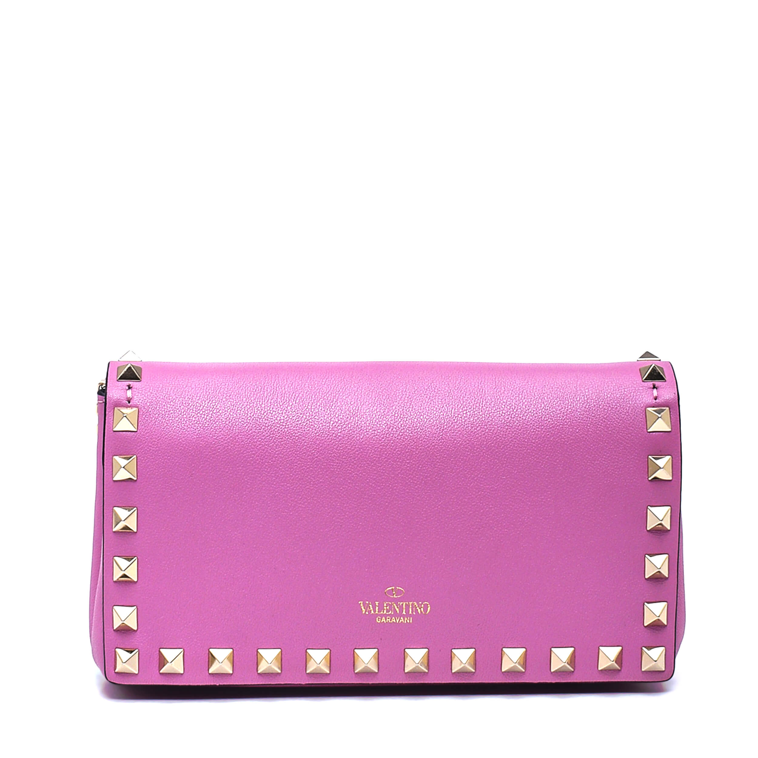 Valentino - Pink Leather Rockstud Mini Messenger Bag